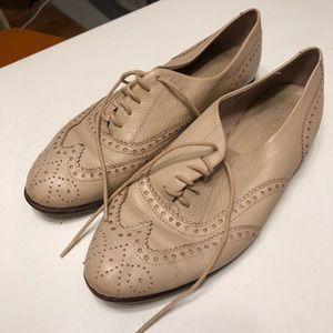 Pale Blush Leather Brogues (Bass Brand) Size 6